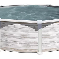 Castorama Piscine Acier Aspect Bois Gré Groenland ø4,80 X H.1,32 M