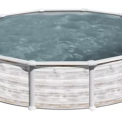 Castorama Piscine Acier Aspect Bois Gré Groenland ø5,70 X H.1,32 M