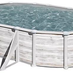 Castorama Piscine Acier Aspect Bois Gré Groenland 6,34 X 3,99 X H.1,32 M