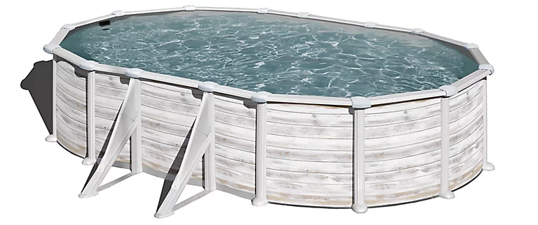 Castorama Piscine Acier Aspect Bois Gré Groenland 6,34 X 3,99 X H.1,32 M