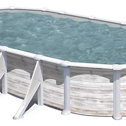 Castorama Piscine Acier Aspect Bois Gré Groenland 7,44 X 3,99 X H.1,32 M
