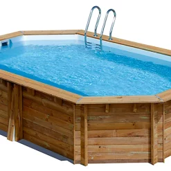Castorama Piscine Bois Blooma Lokka Liner Bleu 5,51 X 3,51 X H.1,19 M