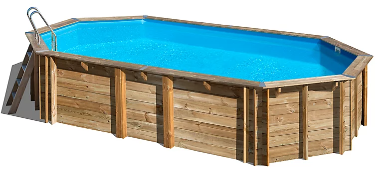 Castorama Piscine Bois Gré Orange LDD 7,55 X 4,56 X H.1,46 M