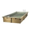 Castorama Piscine Bois Rectangulaire Ibiza Liner Beige 3,5 X 5 X H.1,26 M