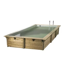 Castorama Piscine Bois Rectangulaire Ibiza Liner Beige 3,5 X 5 X H.1,26 M