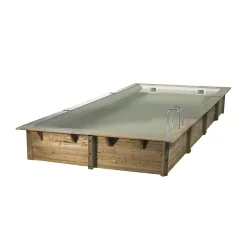 Castorama Piscine Bois Rectangulaire Ibiza Liner Beige 3,5 X 6,5 X H.1,4 M