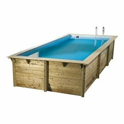 Castorama Piscine Bois Rectangulaire Ubbink Ibiza LDD 3,5 X 5,05 X H.1,26 M + Bâche Incluse