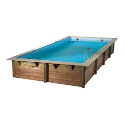 Castorama Piscine Bois Rectangulaire Ubbink Ibiza LDD 3,5 X 6,5 X H.1,40 M + Bâche Incluse