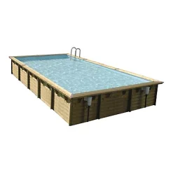 Castorama Piscine Bois Rectangulaire Ubbink Ibiza LDD 5 X 8 X H.1,40 M + Bâche Incluse