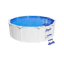 Castorama Piscine Hors Sol Acier Blanc Gré Atlantis LDD Ø4,60 X H.1,32 M