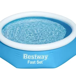 Castorama Piscine Hors Sol Autoportante Ronde Bestway Fast Set ø2,44 X H.0,61 M