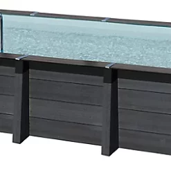 Castorama Piscine Hors Sol Composite Gris Gré 8,04 X 3,86 X H.1,24 M