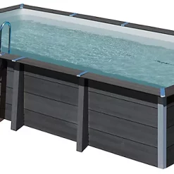 Castorama Piscine Hors Sol Composite Gris Rectangulaire Gré 6,06 X 3,26 X H.1,24 M