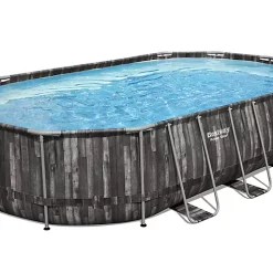 Castorama Piscine Hors Sol Tubulaire Effet Bois Ovale Bestway Power Steel 6,10 X 3,66 M