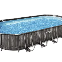 Castorama Piscine Hors Sol Tubulaire Effet Bois Ovale Bestway Power Steel 7,32 X 3,66 M