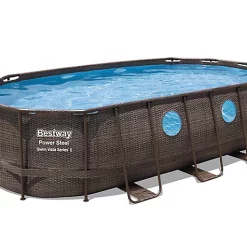 Castorama Piscine Hors Sol Tubulaire Effet Bois Ovale Bestway Power Steel Swim Vista 5,49 X 2,74 M