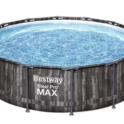 Castorama Piscine Hors-sol Tubulaire Effet Bois Ronde Bestway Steel Pro Max ø4,27 X H.1,07 M