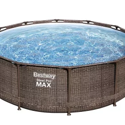 Castorama Piscine Hors-sol Tubulaire Effet Rotin Ronde Bestway Steel Pro Max™ ø3,66 X H.1 M