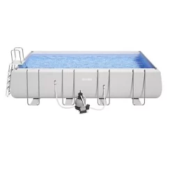 Castorama Piscine Hors Sol Tubulaire Rectangulaire Intex Ultra XTR 5,49 X 2,74 X H.1,32 M + Stérilisateur Au Sel + Filtre à Sable 4m3/h
