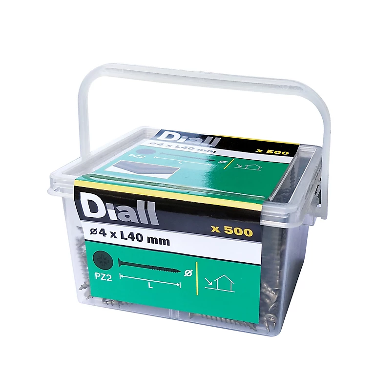 Castorama Vis Pour Terrasse Pozidriv Acier 4 X 40 Mm Diall, 500 pièces