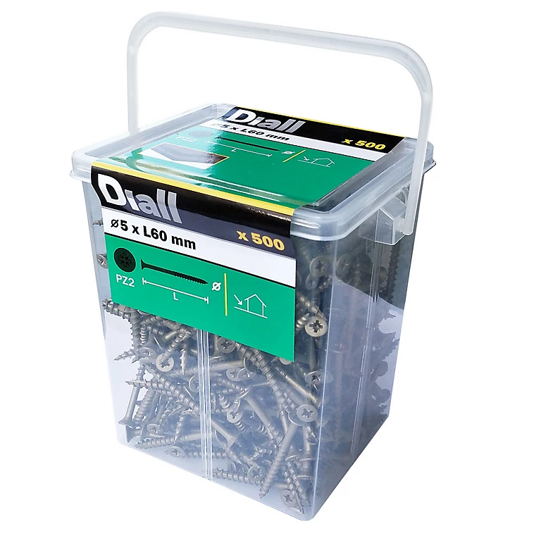 Castorama Vis Pour Terrasse Pozidriv Acier 5 X 60 Mm Diall, 500 pièces